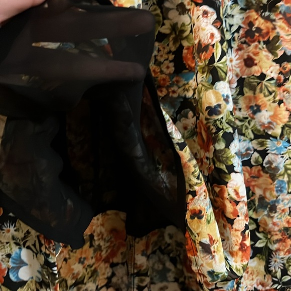 Chloe K Hi Low Black Lace Pleather Cutout Floral Spaghetti Strap Dress S - Picture 7 of 13